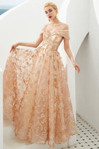 Charmantes schulterfreies Aline-Prinzessinnenkleid aus Tüll mit Swing-Abendkleid und Quincenera-Kleid
