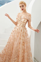 Charmantes schulterfreies Aline-Prinzessinnenkleid aus Tüll mit Swing-Abendkleid und Quincenera-Kleid