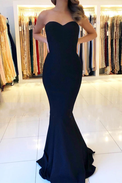 Vestido de fiesta elegante de sirena largo con escote en forma de corazón y espalda descubierta
