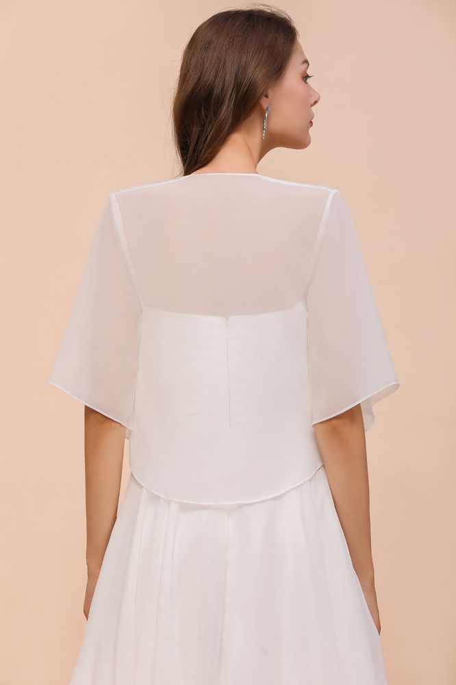 Vestido de dama de honor de gasa, mangas 3/4, largo hasta la rodilla, capas, para ocasiones especiales, con capas