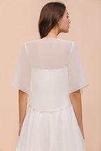 Vestido de dama de honor de gasa, mangas 3/4, largo hasta la rodilla, capas, para ocasiones especiales, con capas