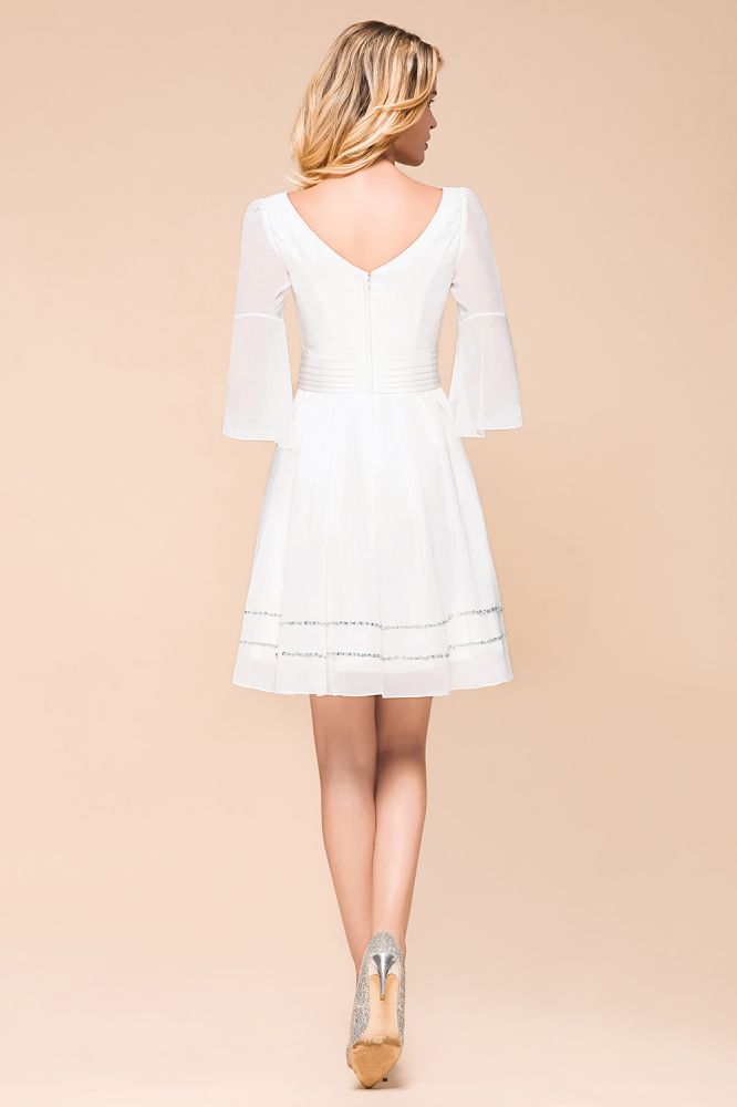 Vestido informal sencillo de gasa hasta la rodilla para dama de honor, para uso diario y playa