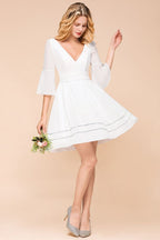 Chiffon Knielanges, einfaches Alltags- und Freizeitkleid, Strandkleid für Brautjungfern