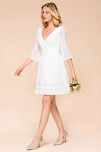 Chiffon Knielanges, einfaches Alltags- und Freizeitkleid, Strandkleid für Brautjungfern