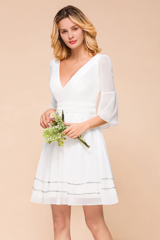 Chiffon Knielanges, einfaches Alltags- und Freizeitkleid, Strandkleid für Brautjungfern