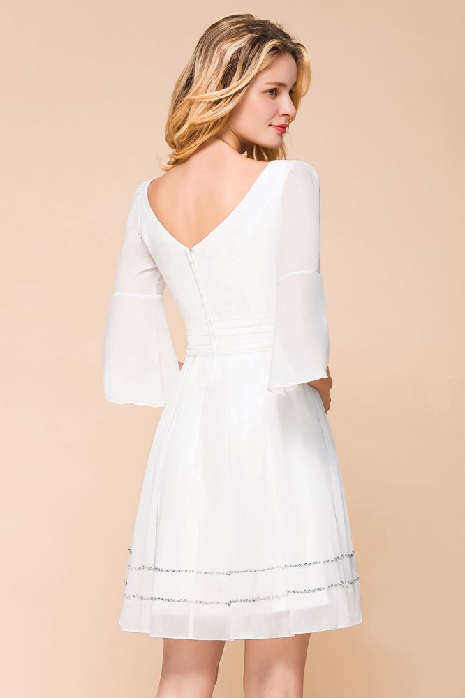 Chiffon Knielanges, einfaches Alltags- und Freizeitkleid, Strandkleid für Brautjungfern
