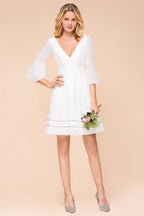 Chiffon Knielanges, einfaches Alltags- und Freizeitkleid, Strandkleid für Brautjungfern