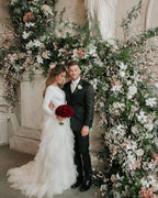 Vestido de novia elegante sin mangas con abertura