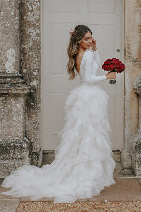 Vestido de novia elegante sin mangas con abertura