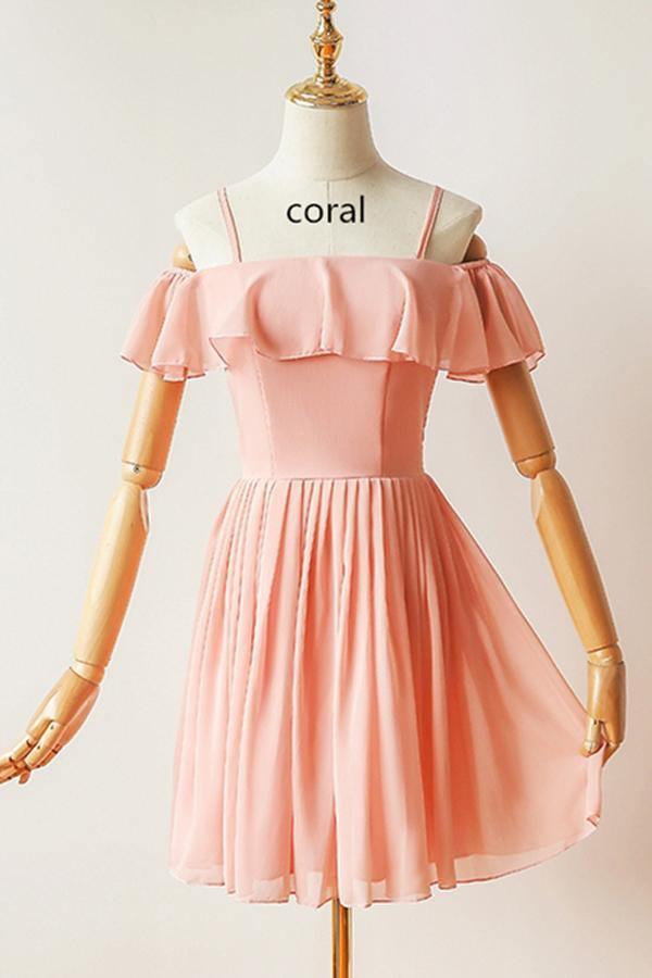Vestido de fiesta corto de gasa azul con mangas largas PD427