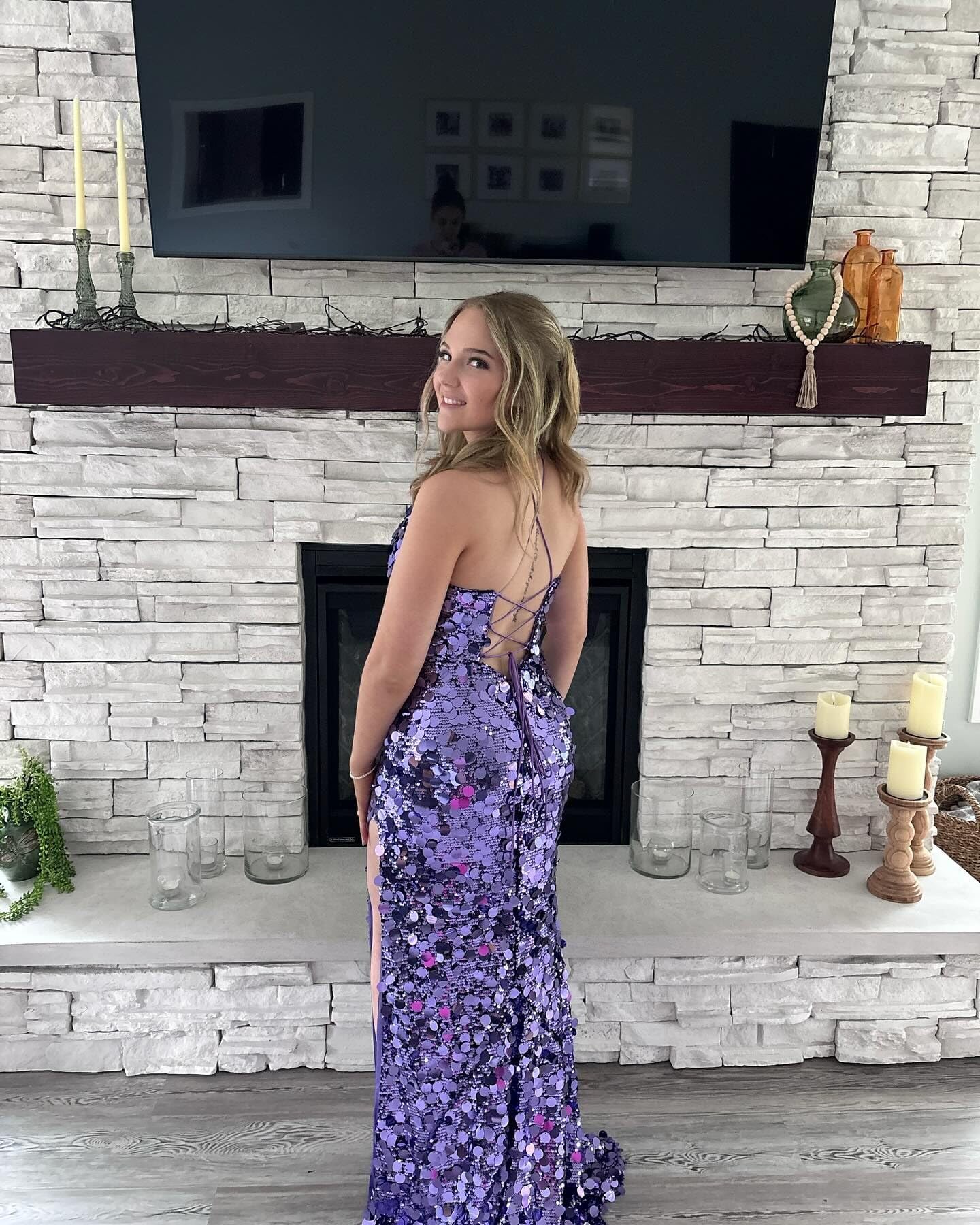 Unique Corset Prom Dress Long Sequin Gown VMP191
