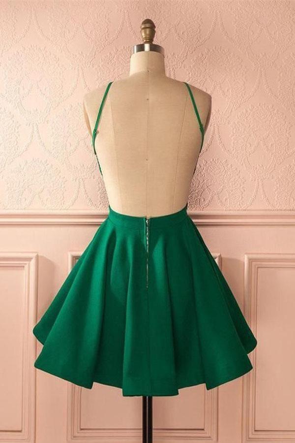 Vestido de fiesta corto rosa intenso sin espalda, bonito, PG141