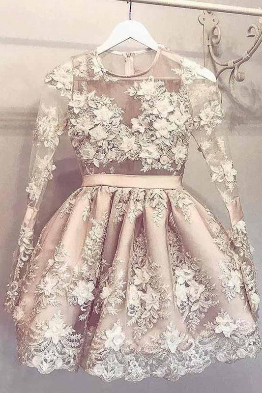 Cute Long Sleeve Homecoming Dress Short Prom Dress Party Dress  PD362