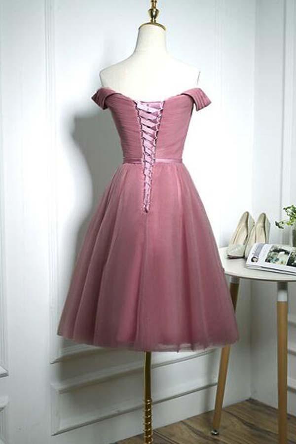 Vestido de fiesta de bienvenida con escote en forma de corazón de tul y hombros descubiertos PD114