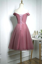 Vestido de fiesta de bienvenida con escote en forma de corazón de tul y hombros descubiertos PD114