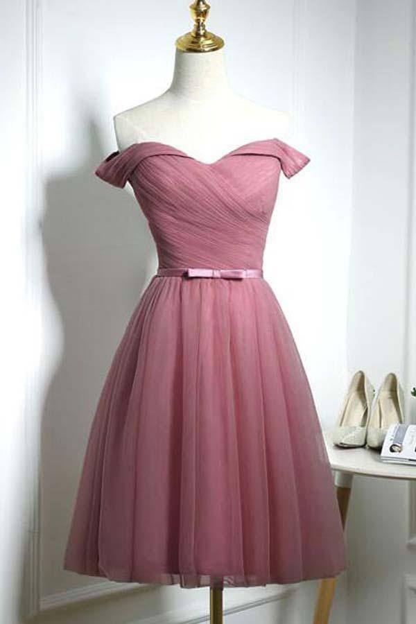 Vestido de fiesta de bienvenida con escote en forma de corazón de tul y hombros descubiertos PD114