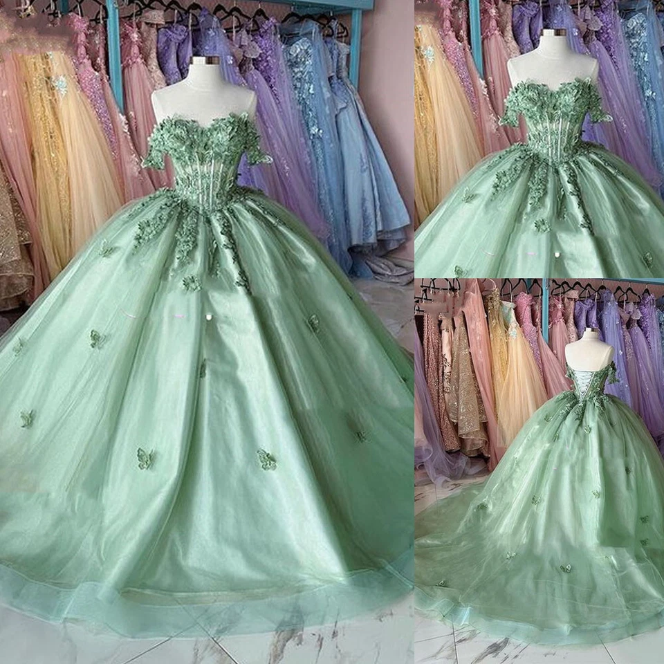 Quinceanera Dresses Ball Gown Birthday Party Dress Lace Up Graduation Gown Sweetheart de 15 anos Y3034