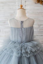 Vestido de fiesta/princesa de tul hasta la rodilla para niña de las flores