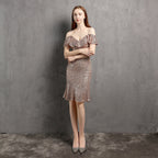 V Neck Little Evening Dress – Elegant Short Socialite Nightclub Women's Party Dress
