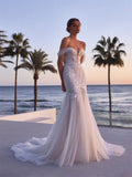 Beach Sweetheart Neck Off The Shoulder Wedding Dress Romantic Lace Appliques Bridal Gown Pastrol Vestidos De Novia-payinti
