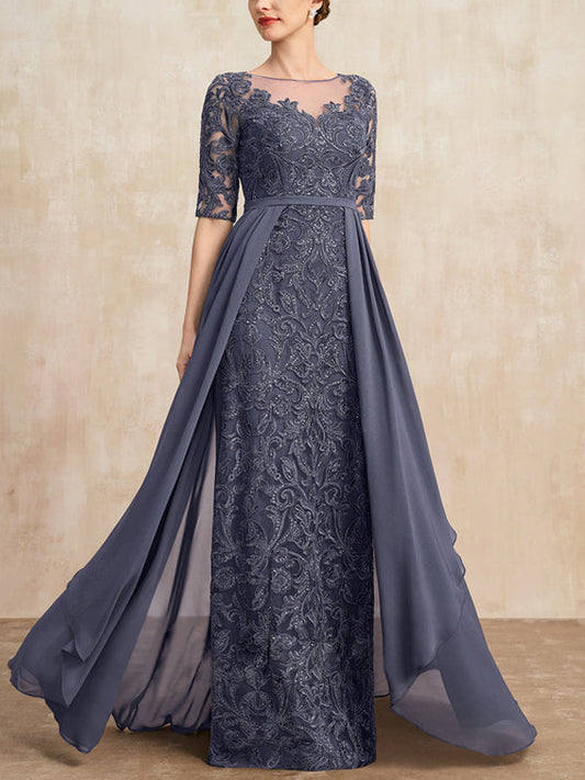 Chiffon-Maxikleid mit Spitze 