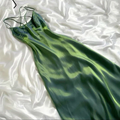Wunderschönes grünes Satin-A-Linien-Ballkleid, langes Abendkleid, Y7511