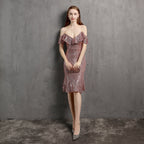 V Neck Little Evening Dress – Elegant Short Socialite Nightclub Women's Party Dress