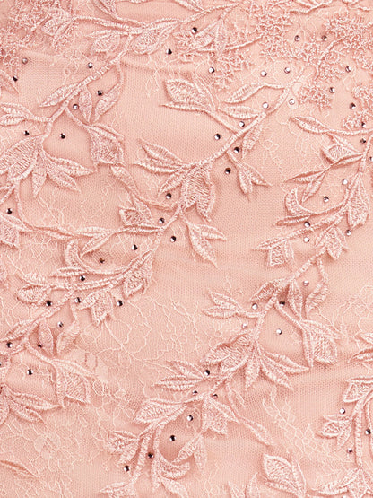 Damaris | Vestido corto de fiesta azul ajustado de encaje con apliques