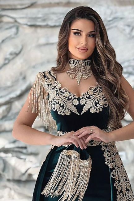 Vestidos de fiesta de satén verde oscuro con corte sirena, sin mangas y hasta el suelo