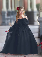 Vestidos de niña de las flores con vestido de princesa y flores en 3D