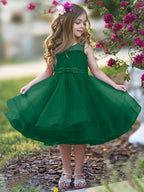 Duchesse-Linie/Princess-Linie Tüll Knielanges Blumenmädchenkleid 