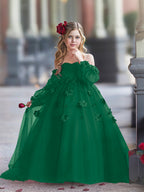 Vestidos de niña de las flores con vestido de princesa y flores en 3D