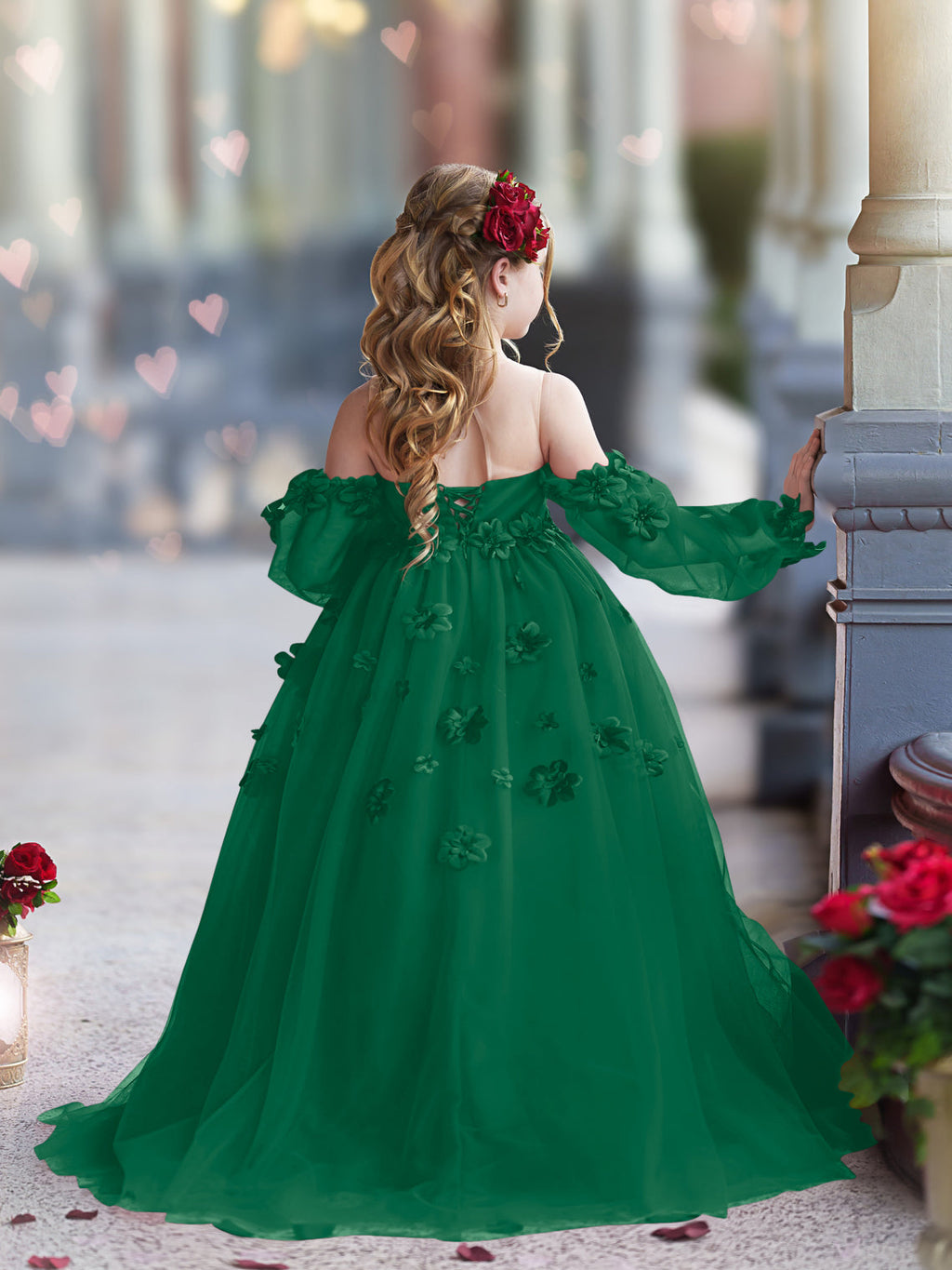 Vestidos de niña de las flores con vestido de princesa y flores en 3D
