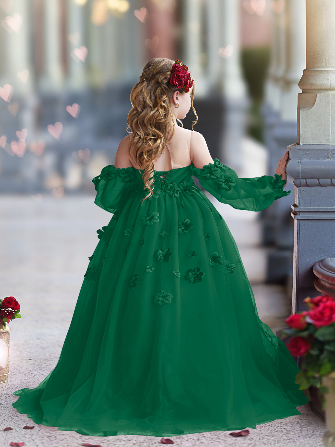 Vestidos de niña de las flores con vestido de princesa y flores en 3D