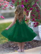 Vestido de fiesta/princesa de tul hasta la rodilla para niña de las flores
