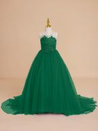 Duchesse-Linie/Princess-Linie Tüll Sweep/Pinsel zug Blumenmädchenkleid 