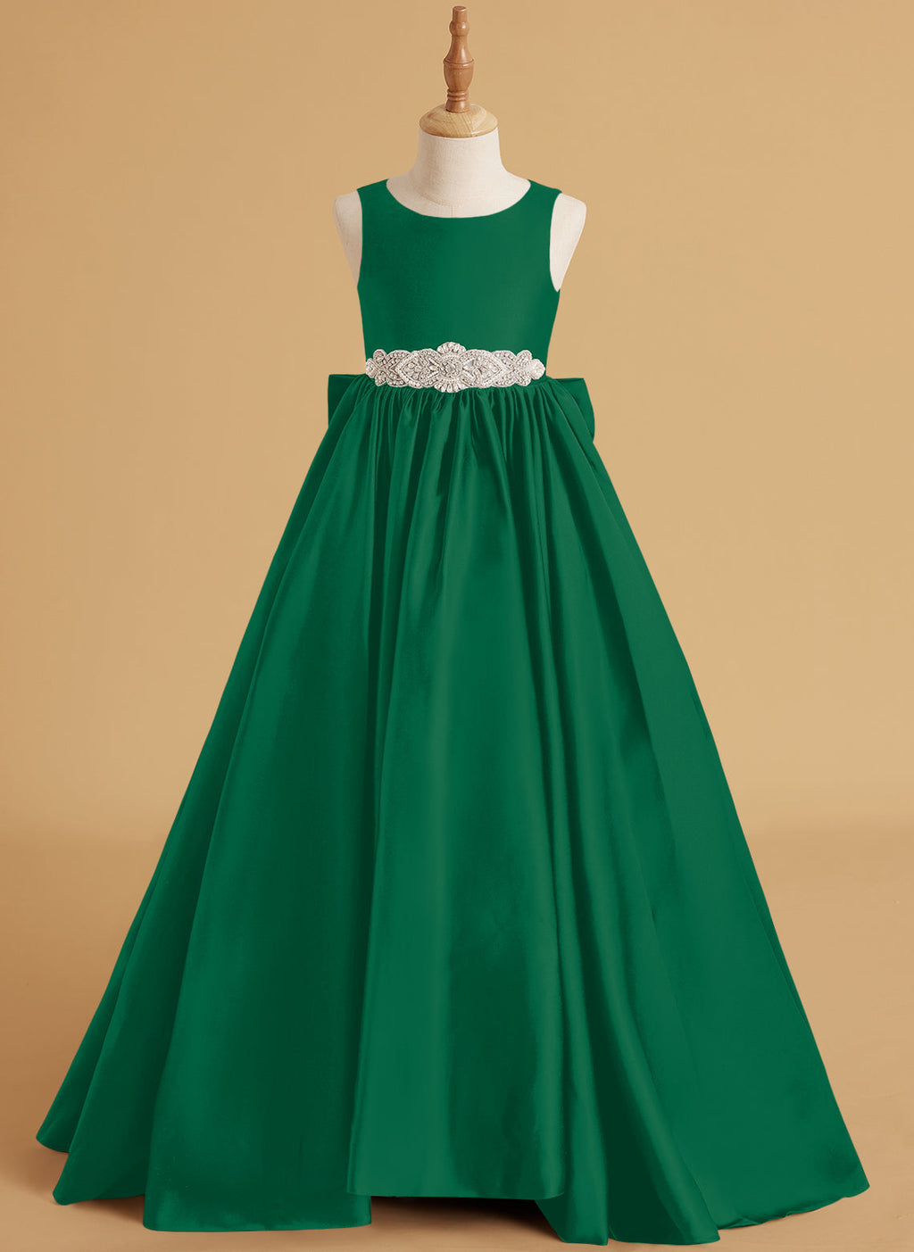 Duchesse-Linie/Princess-Linie Satin Sweep/Pinsel zug Blumenmädchenkleid 