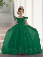 Vestido de fiesta/princesa de encaje con cola larga, color rosa, para cumpleaños