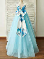 Duchesse-Linie/Princess-Linie Satin Tüll Bodenlanges Kleid (2003227804) 
