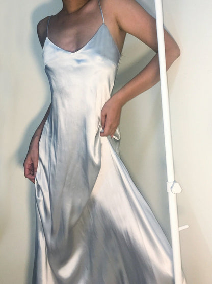 Deep Green V Neck Slip Dress