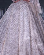 Vestido de novia de lujo de corte A, largo hasta el suelo, con un solo hombro, lentejuelas y volantes