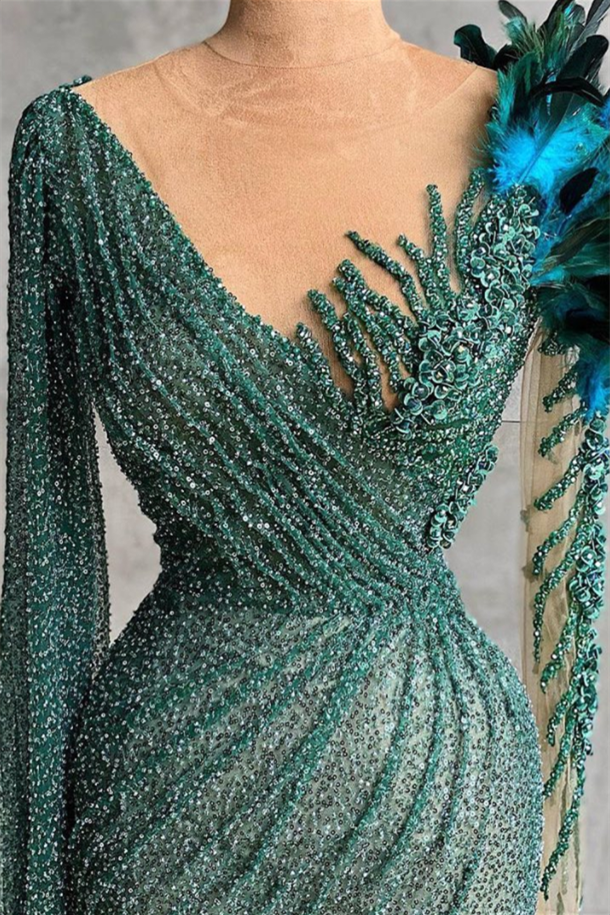 Vestidos de noche de diseñador largos con mangas.