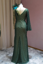 Vestidos de noche de diseñador largos con mangas.