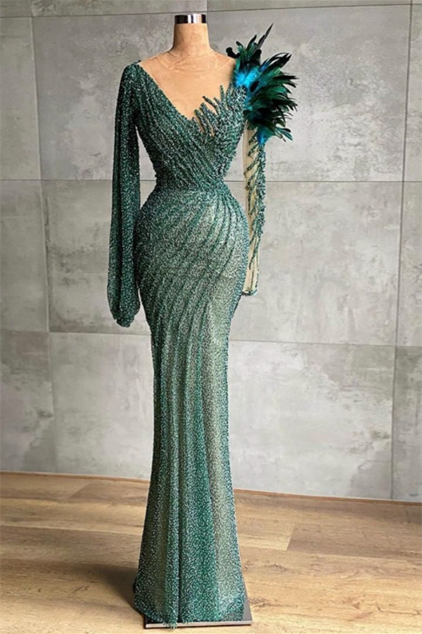 Vestidos de noche de diseñador largos con mangas.