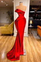 Vestidos de noche largos de sirena con purpurina roja sin mangas de diseñador