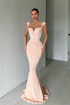 Vestido de fiesta de sirena sin mangas con lentejuelas de diseñador