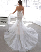 Vestido de novia de encaje estilo sirena con escote corazón de diseñador para verano