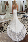 Vestido de novia de diseño sirena | Vestidos de novia de encaje con espalda descubierta