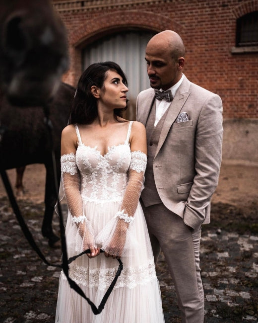 Vestidos de novia de diseñador con encaje | Vestidos de novia tubo