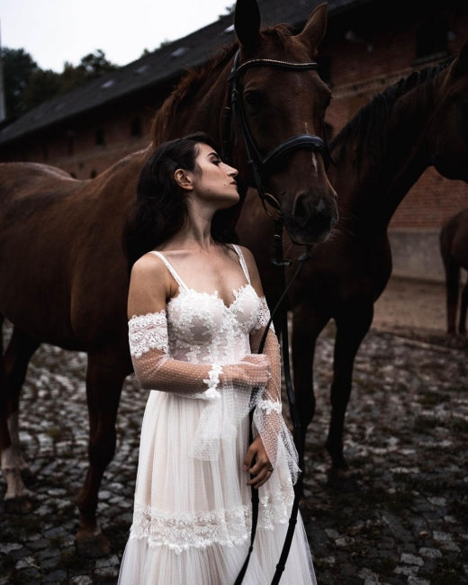 Vestidos de novia de diseñador con encaje | Vestidos de novia tubo